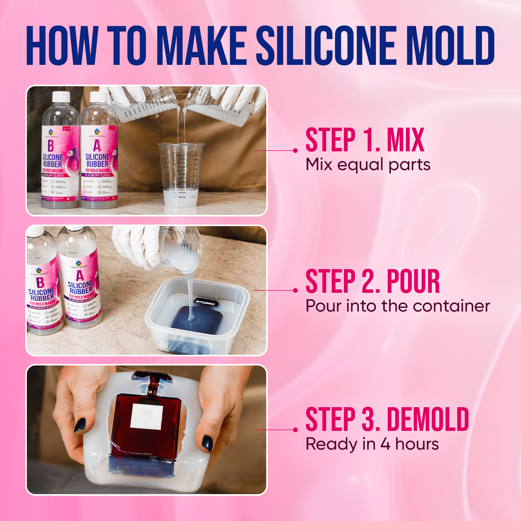CRAFT RESIN Mold Making Silicone 30A 8.8lb | Liquid Rubber For Molds - Craft Resin US