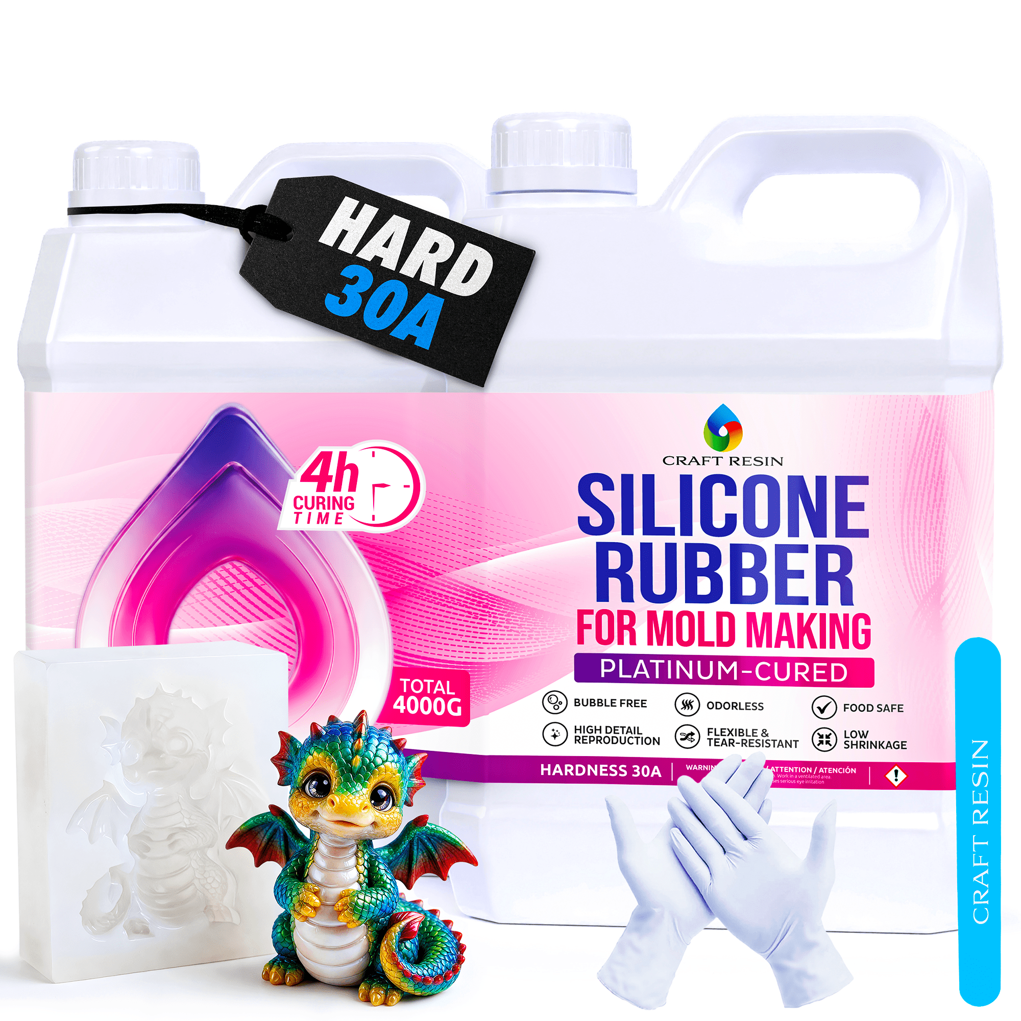 CRAFT RESIN Mold Making Silicone 30A 8.8lb | Liquid Rubber For Molds - Craft Resin US