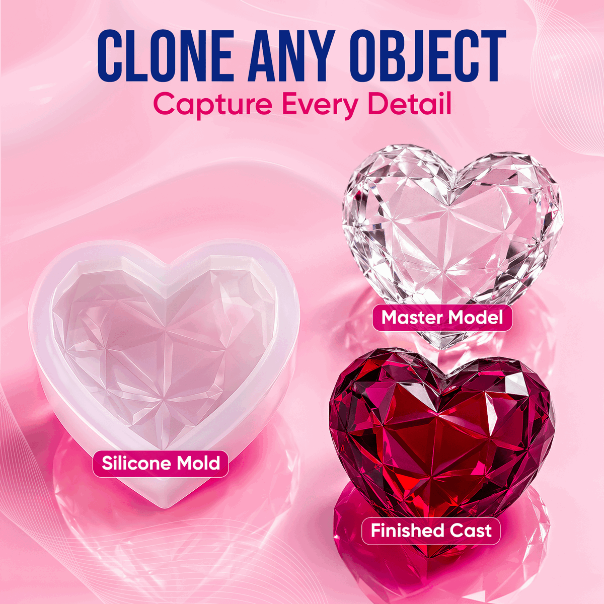 Craft Resin 15A soft silicone flowing into fine details for smooth flexible mold making