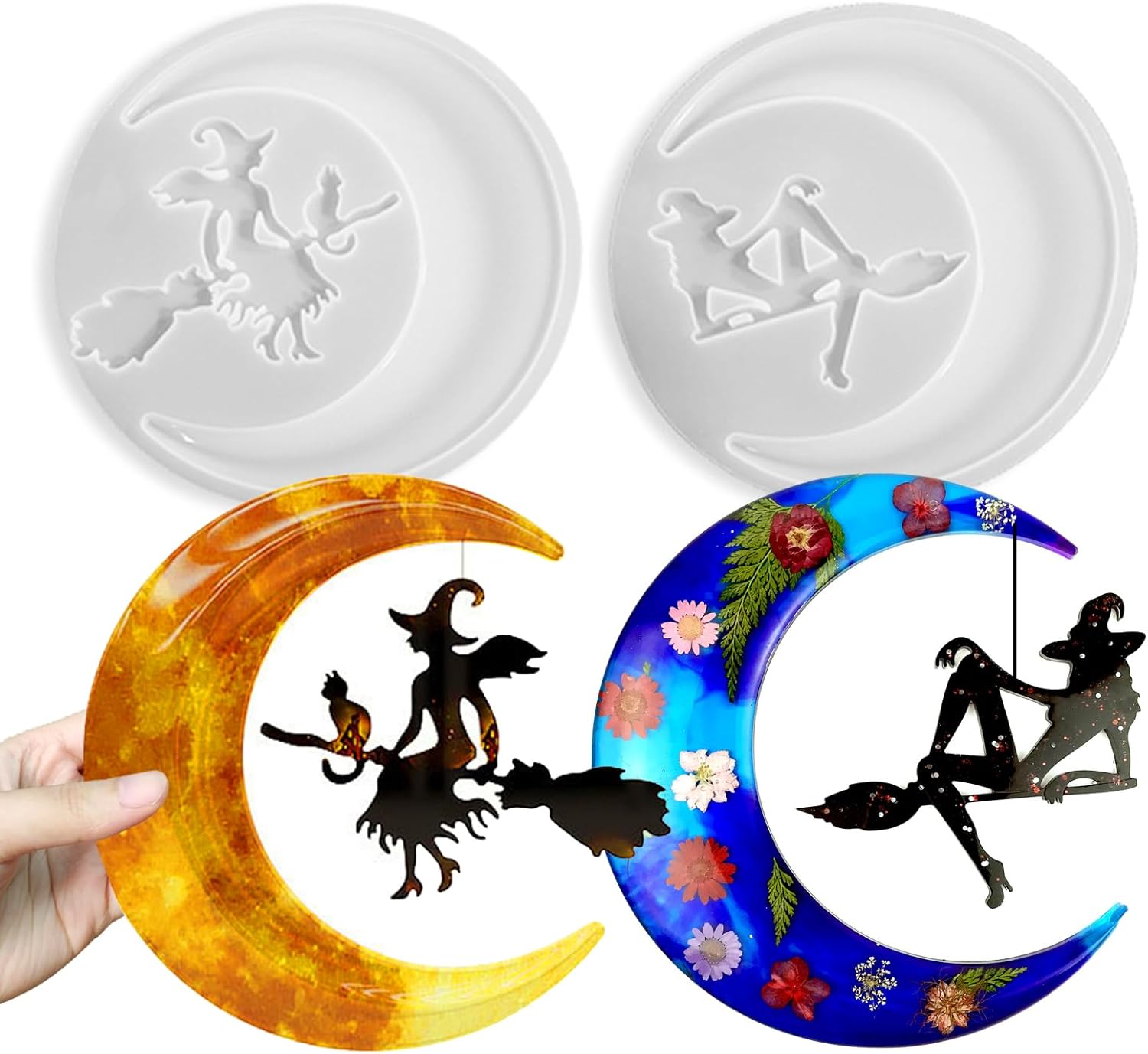 Crescent Moon Witch Mold - Set of 2 - Craft Resin US