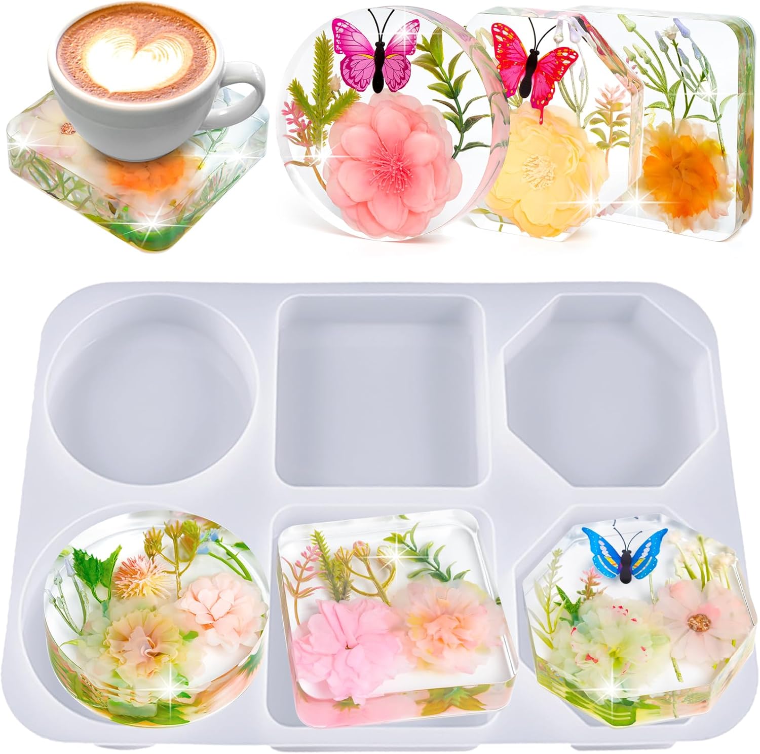 Deep Coaster Resin Mold (Octagon, Round, Square) - Craft Resin US