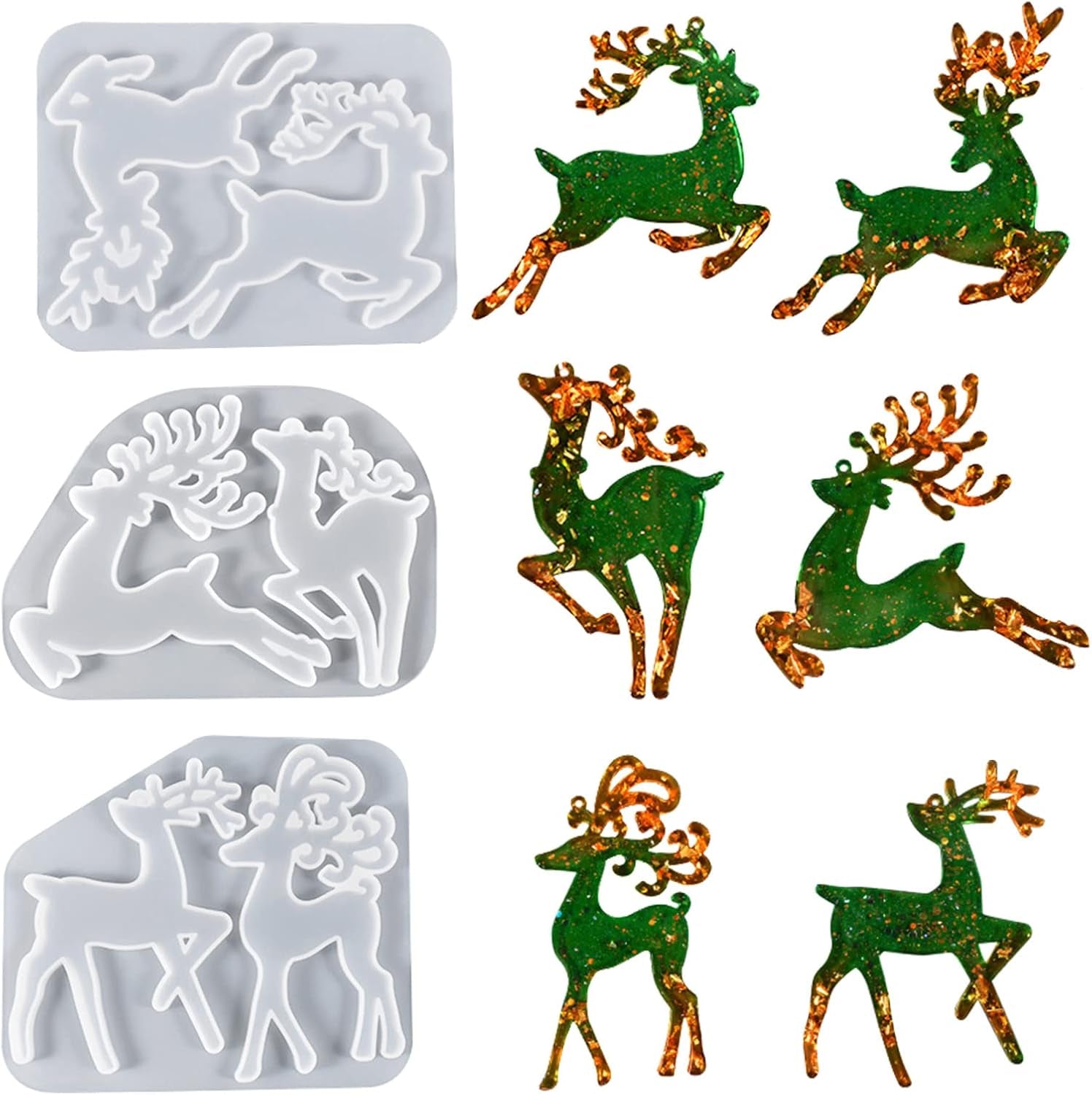 Elk Shape Silicone Molds - set of 3 - Craft Resin US