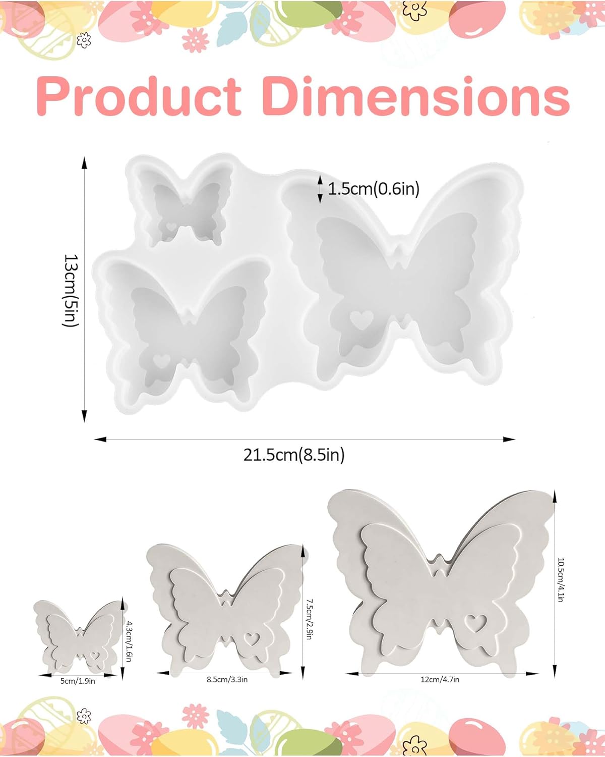 Epoxy Resin Molds for Spring Butterfly Soft Silicone Molds Set of 3 Sizes Easter Silicone Molds for Resin, Gypsum and Candle - Craft Resin US