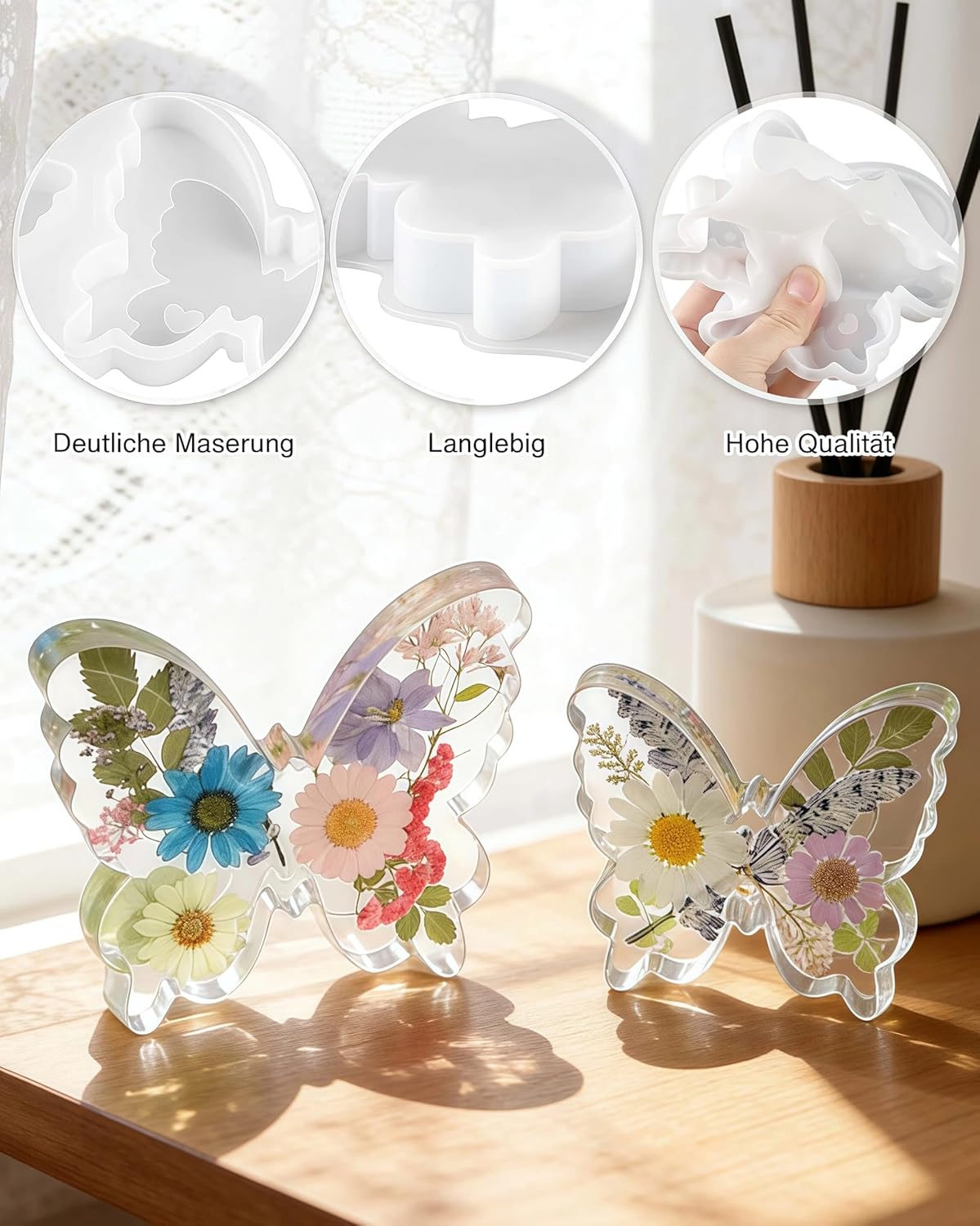 Epoxy Resin Molds for Spring Butterfly Soft Silicone Molds Set of 3 Sizes Easter Silicone Molds for Resin, Gypsum and Candle - Craft Resin US