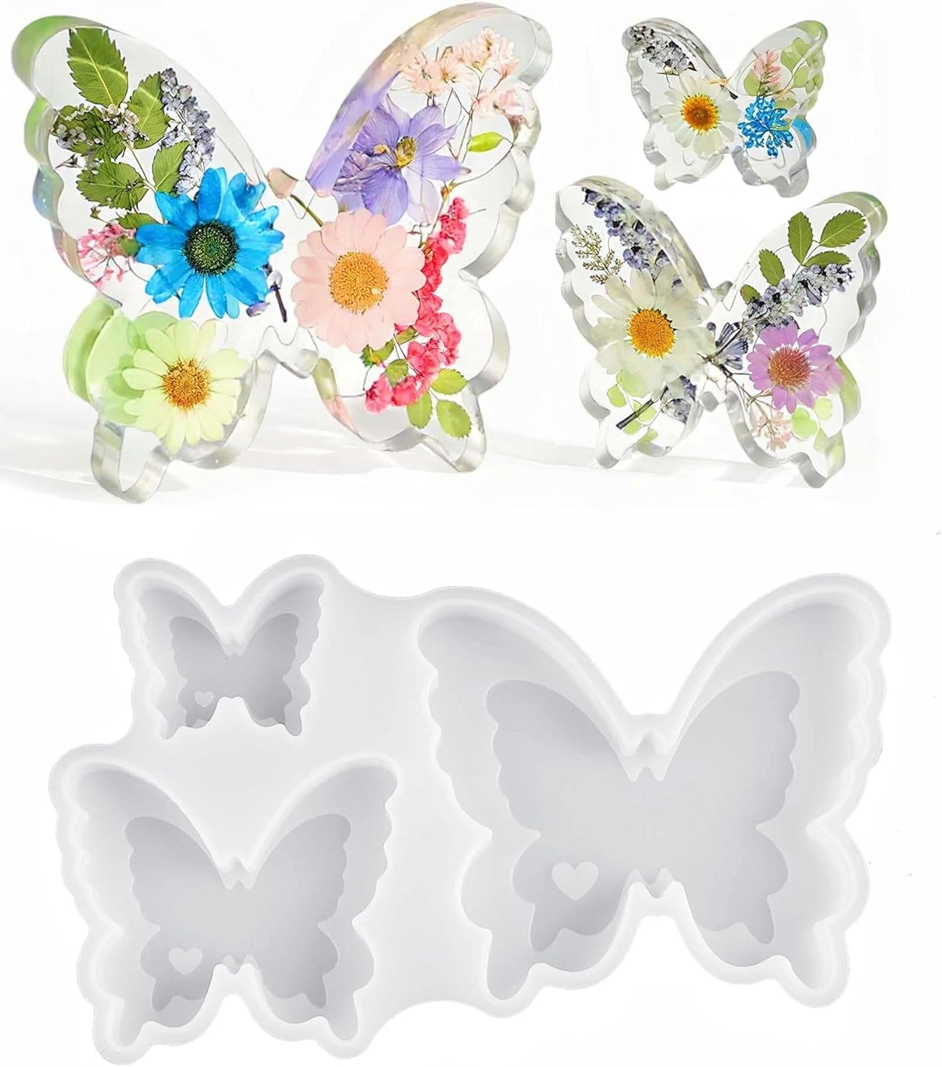Epoxy Resin Molds for Spring Butterfly Soft Silicone Molds Set of 3 Sizes Easter Silicone Molds for Resin, Gypsum and Candle - Craft Resin US