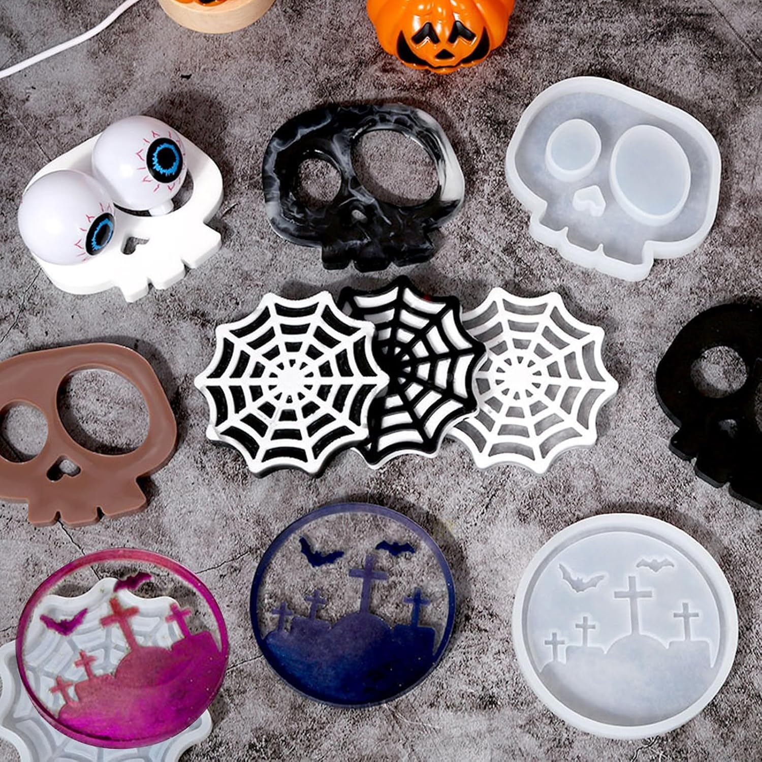 Halloween Coaster Resin Mold - Set of 6 - Craft Resin US