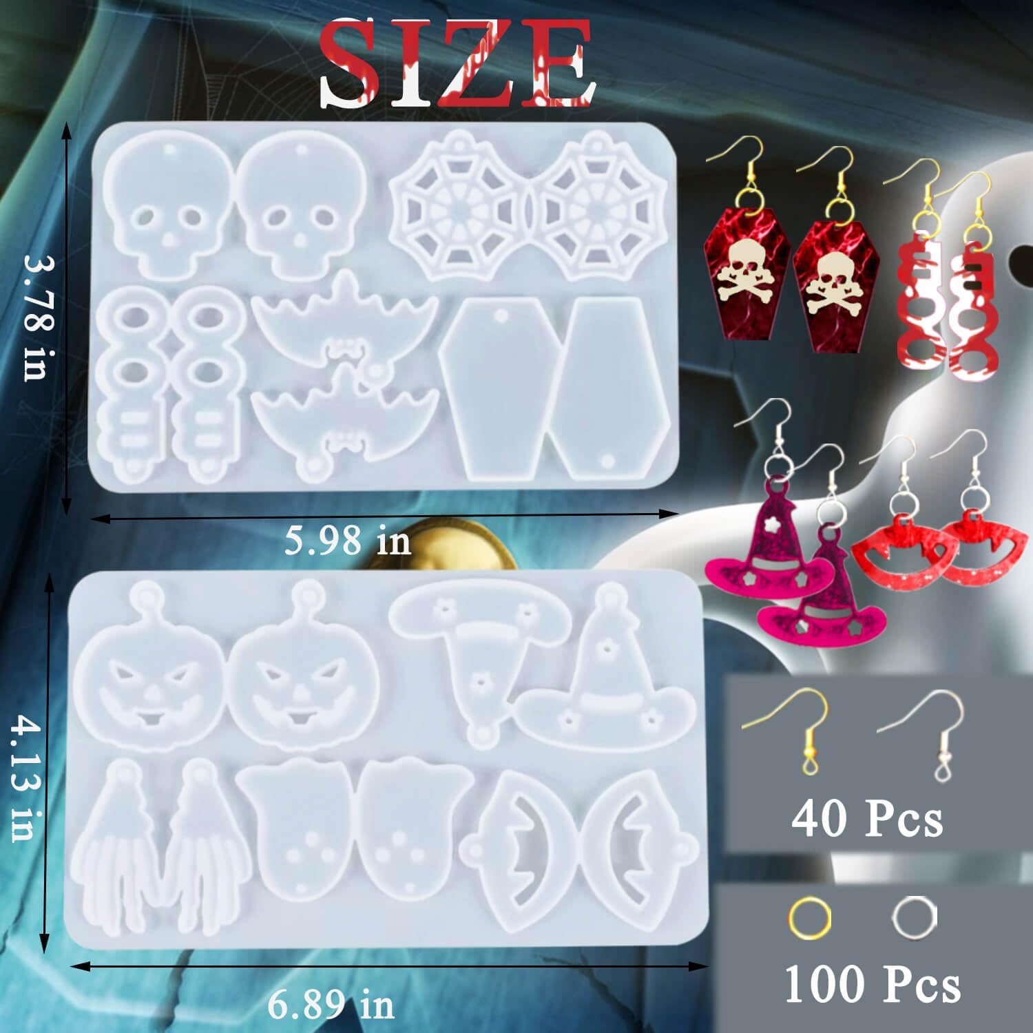 Halloween Earring Resin Molds - Set of 224 - Craft Resin US
