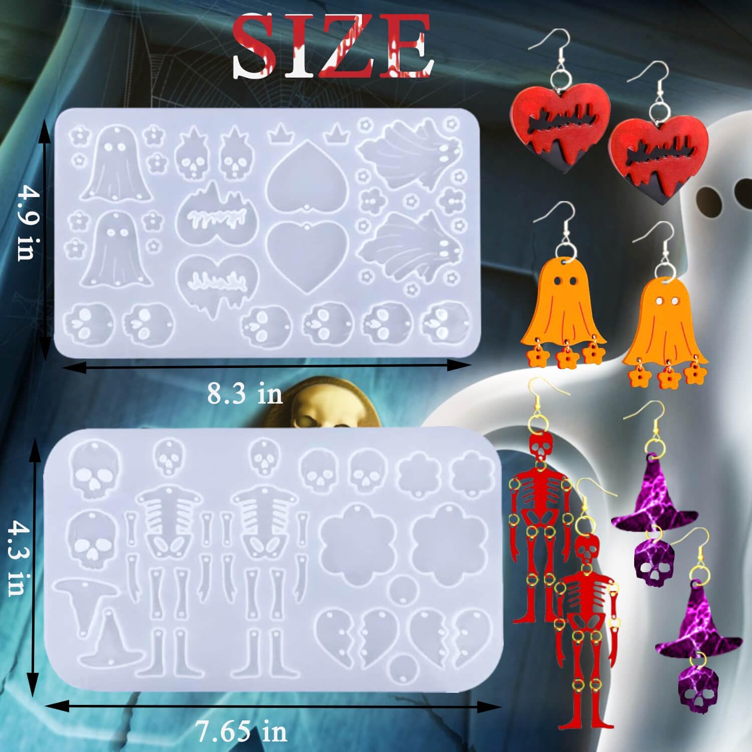 Halloween Earring Resin Molds - Set of 224 - Craft Resin US