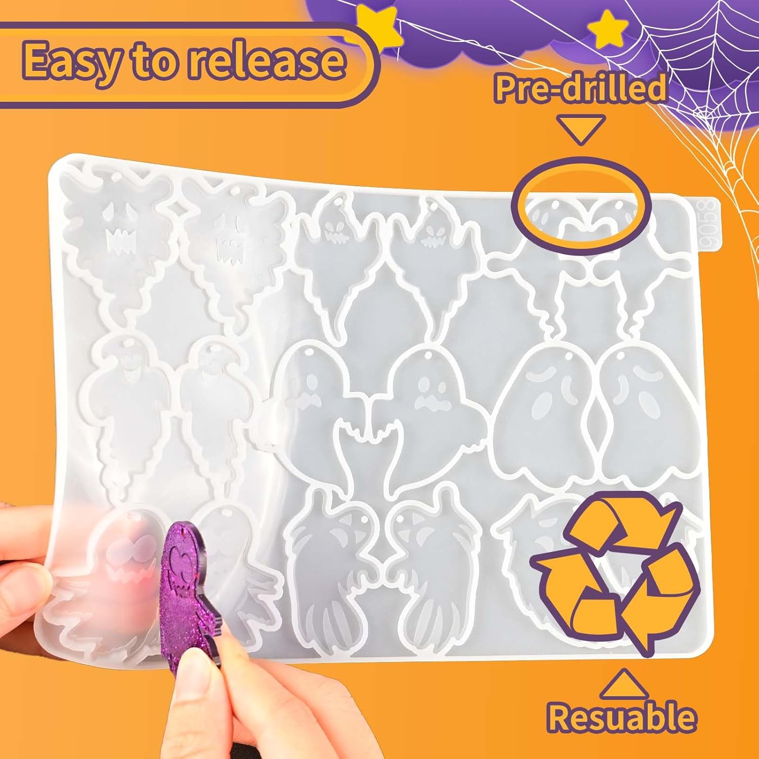 Halloween Ghost Earring Molds - 9 Pairs - Craft Resin US