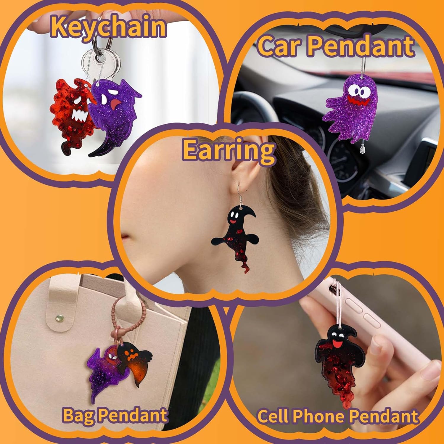 Halloween Ghost Earring Molds - 9 Pairs - Craft Resin US