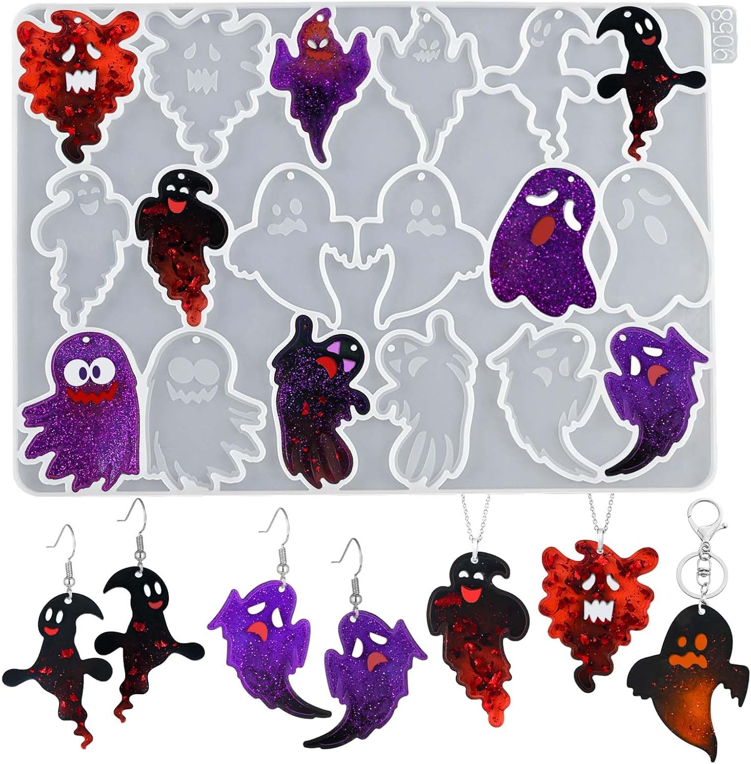 Halloween Ghost Earring Molds - 9 Pairs - Craft Resin US