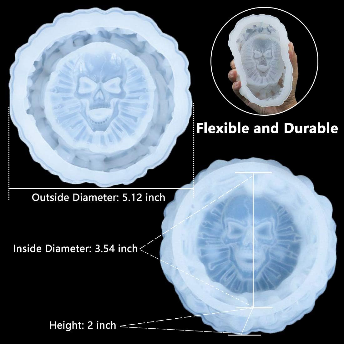Halloween Skull Ashtray Mold - Craft Resin US