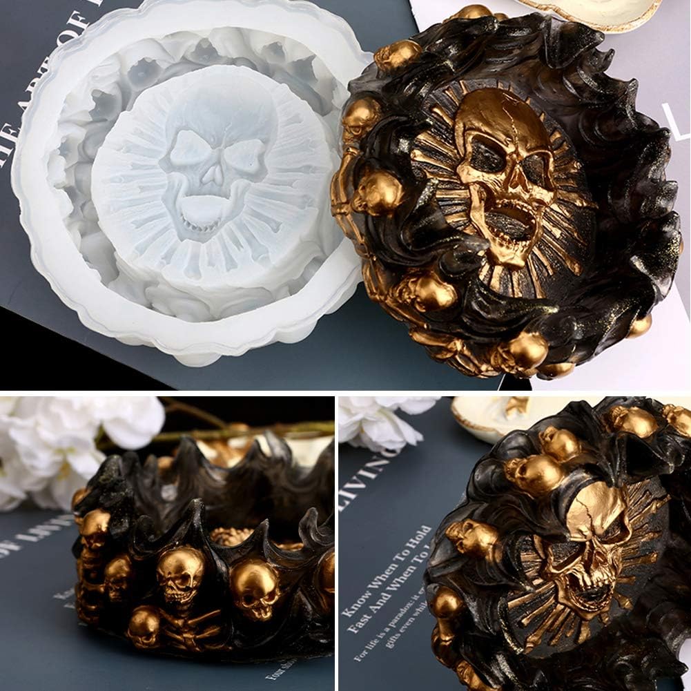 Halloween Skull Ashtray Mold - Craft Resin US