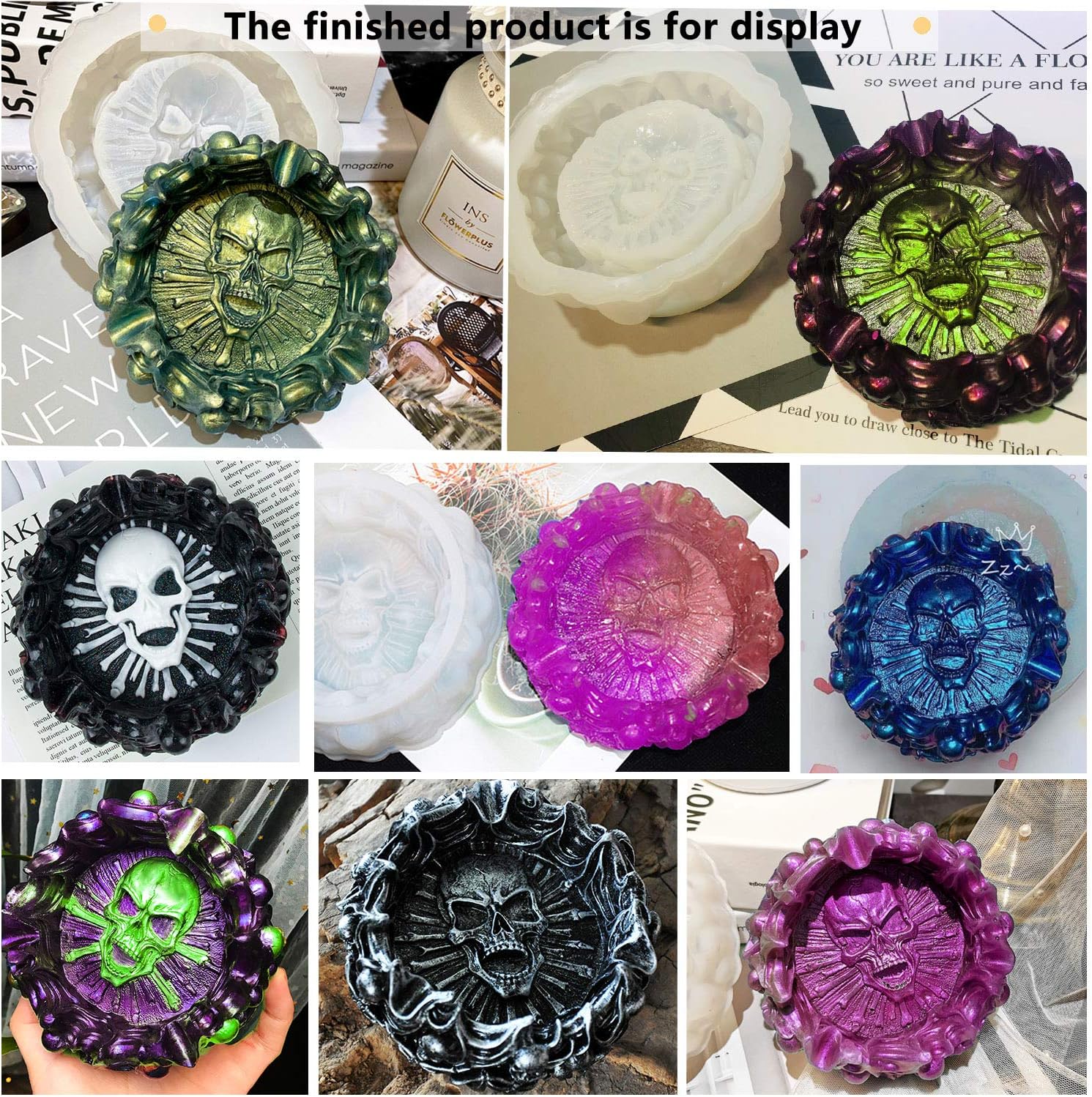 Halloween Skull Ashtray Mold - Craft Resin US