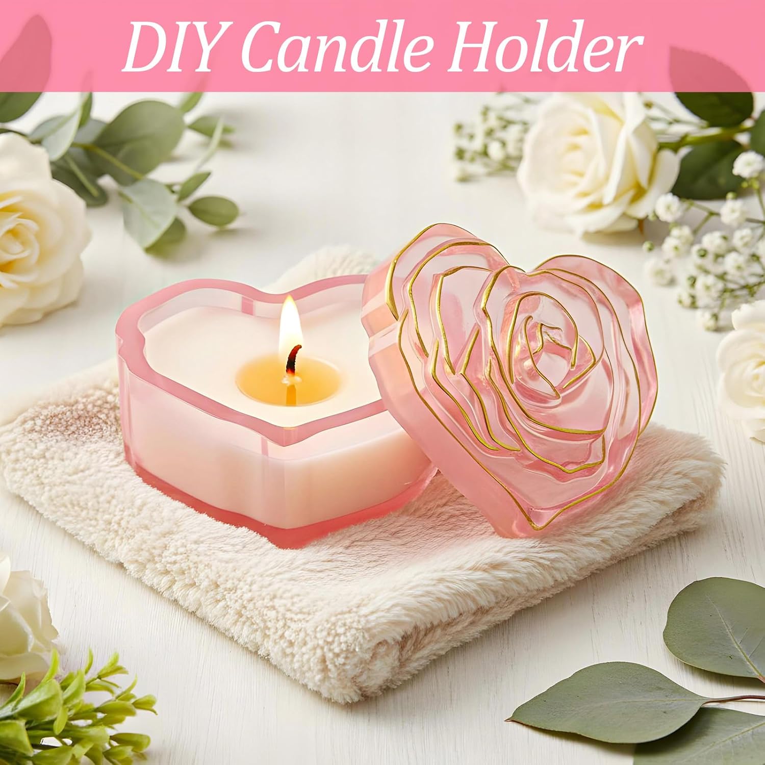 Heart Jar Resin Mold with Rose Lid - Craft Resin US