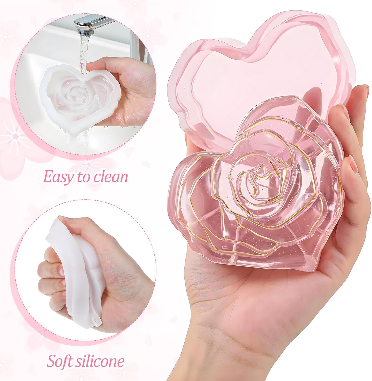 Heart Jar Resin Mold with Rose Lid - Craft Resin US
