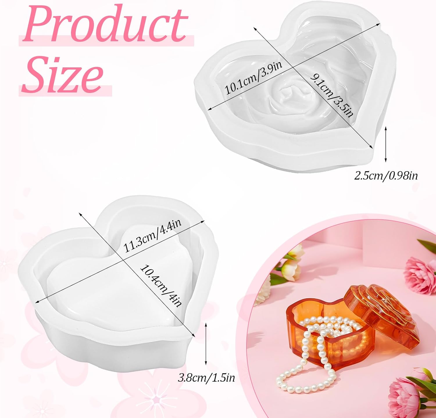 Heart Jar Resin Mold with Rose Lid - Craft Resin US