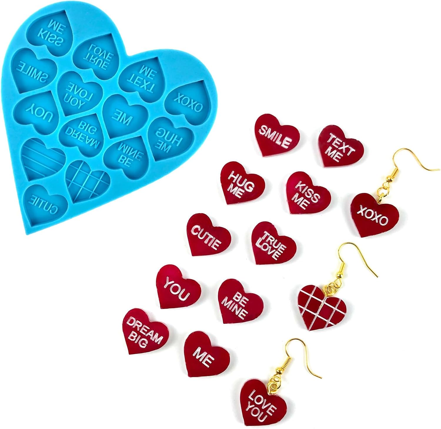 Heart with Text Resin Molds - set of 5 - Craft Resin US