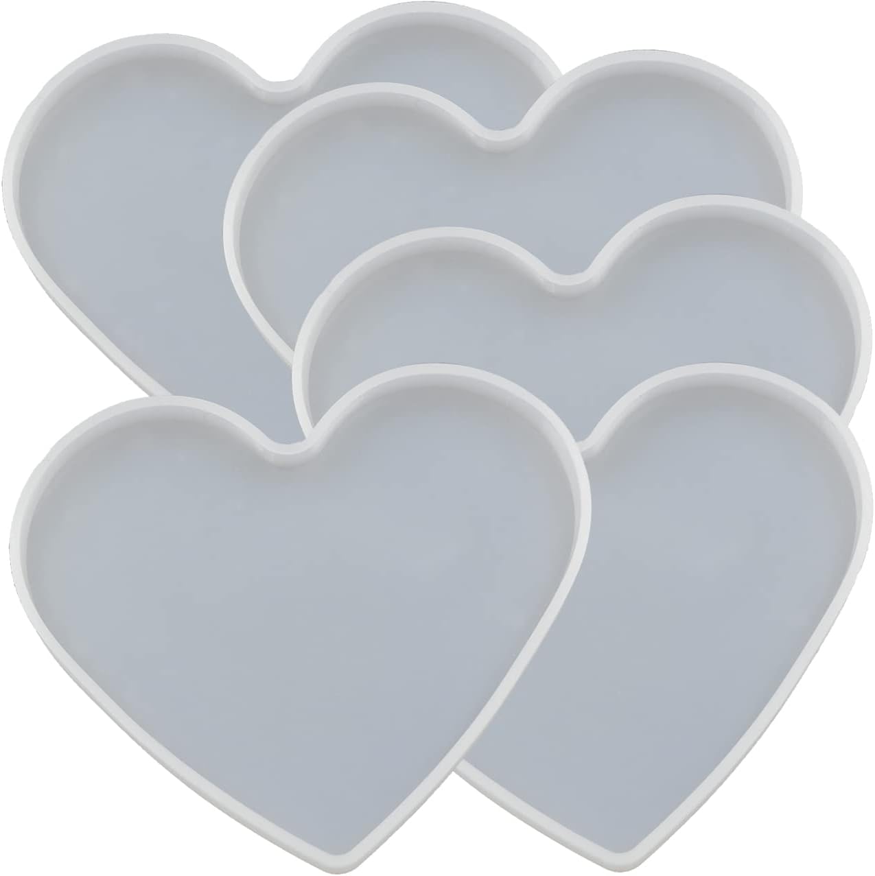 Love Heart Coaster Silicone Mold - set of 5 - Craft Resin US