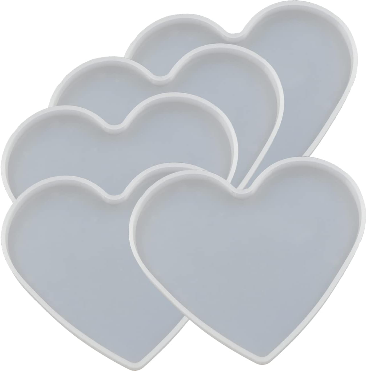 Love Heart Coaster Silicone Mold - set of 5 - Craft Resin US