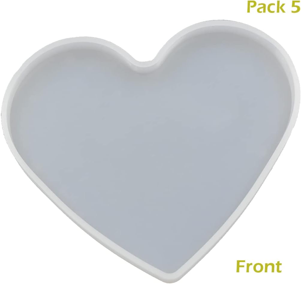 Love Heart Coaster Silicone Mold - set of 5 - Craft Resin US