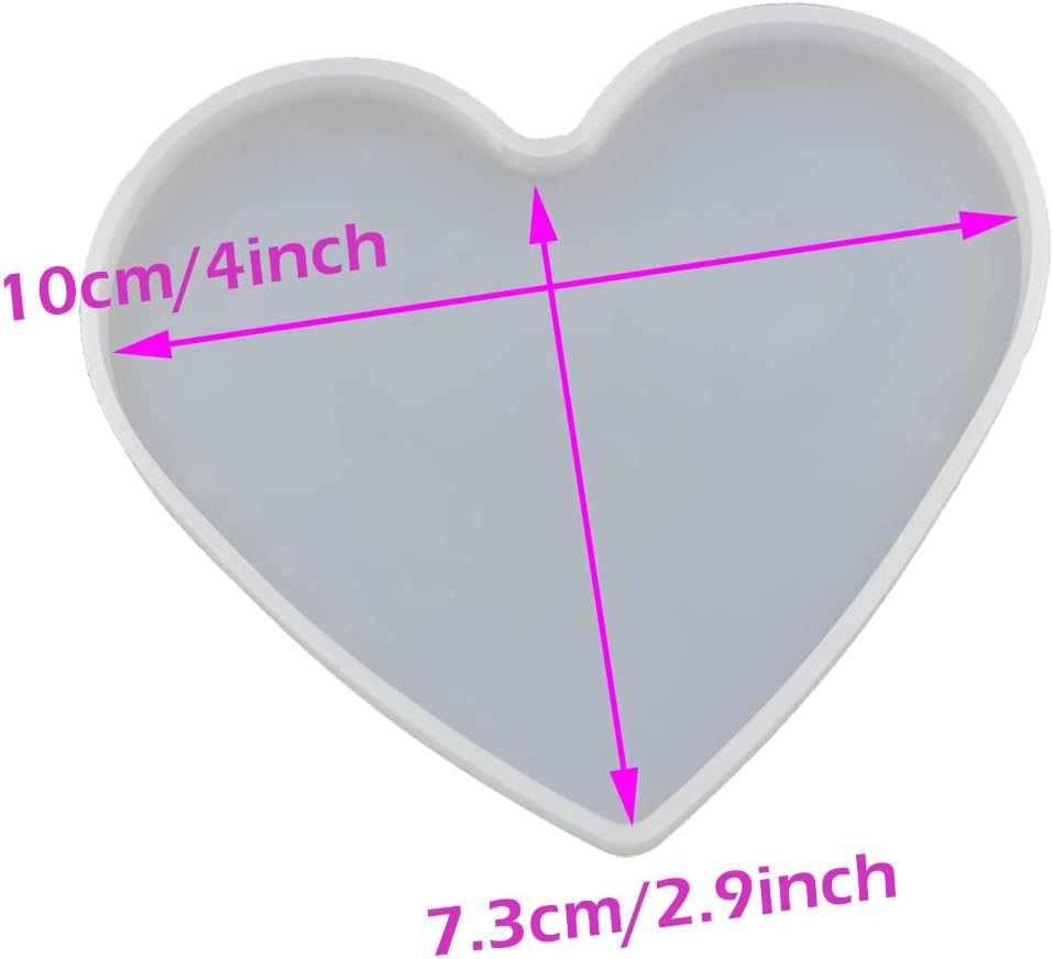 Love Heart Coaster Silicone Mold - set of 5 - Craft Resin US
