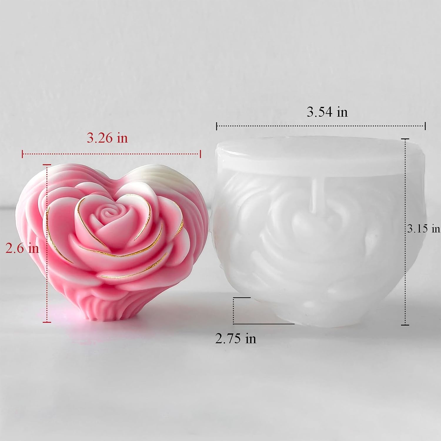Romantic Rose Heart Resin Mold - Craft Resin US