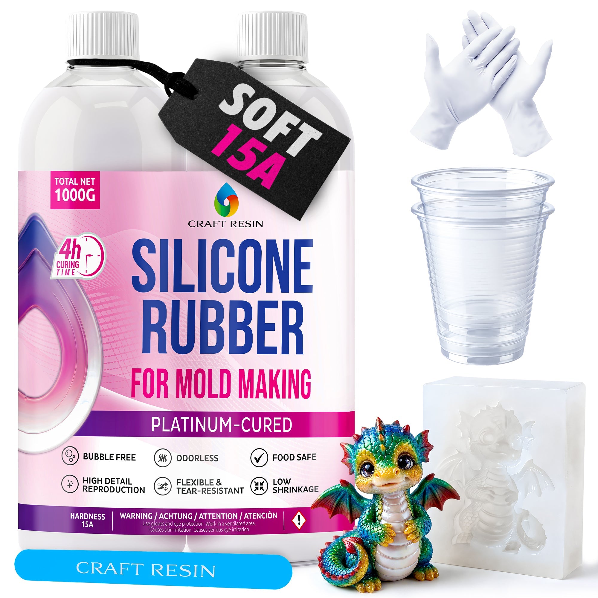 Silicone for Mold Making (15A) - 1000g - Craft Resin US