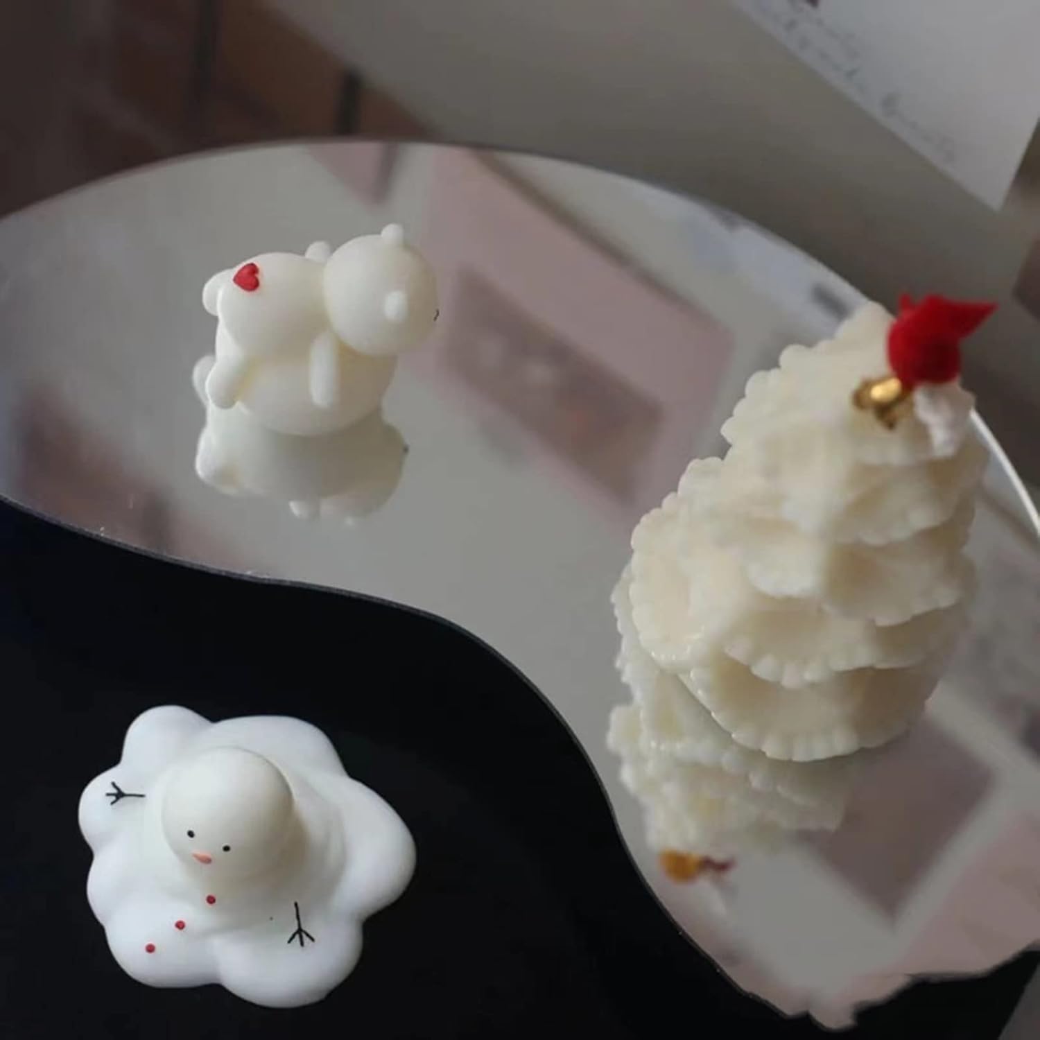Silicone Mold Candle Making Cute Abstract Melting Snowman Design Christmas Party Decoration Candle Form Epoxy Plaster Mould(2.6In) - Craft Resin US