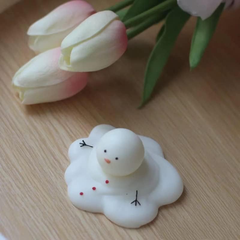 Silicone Mold Candle Making Cute Abstract Melting Snowman Design Christmas Party Decoration Candle Form Epoxy Plaster Mould(2.6In) - Craft Resin US