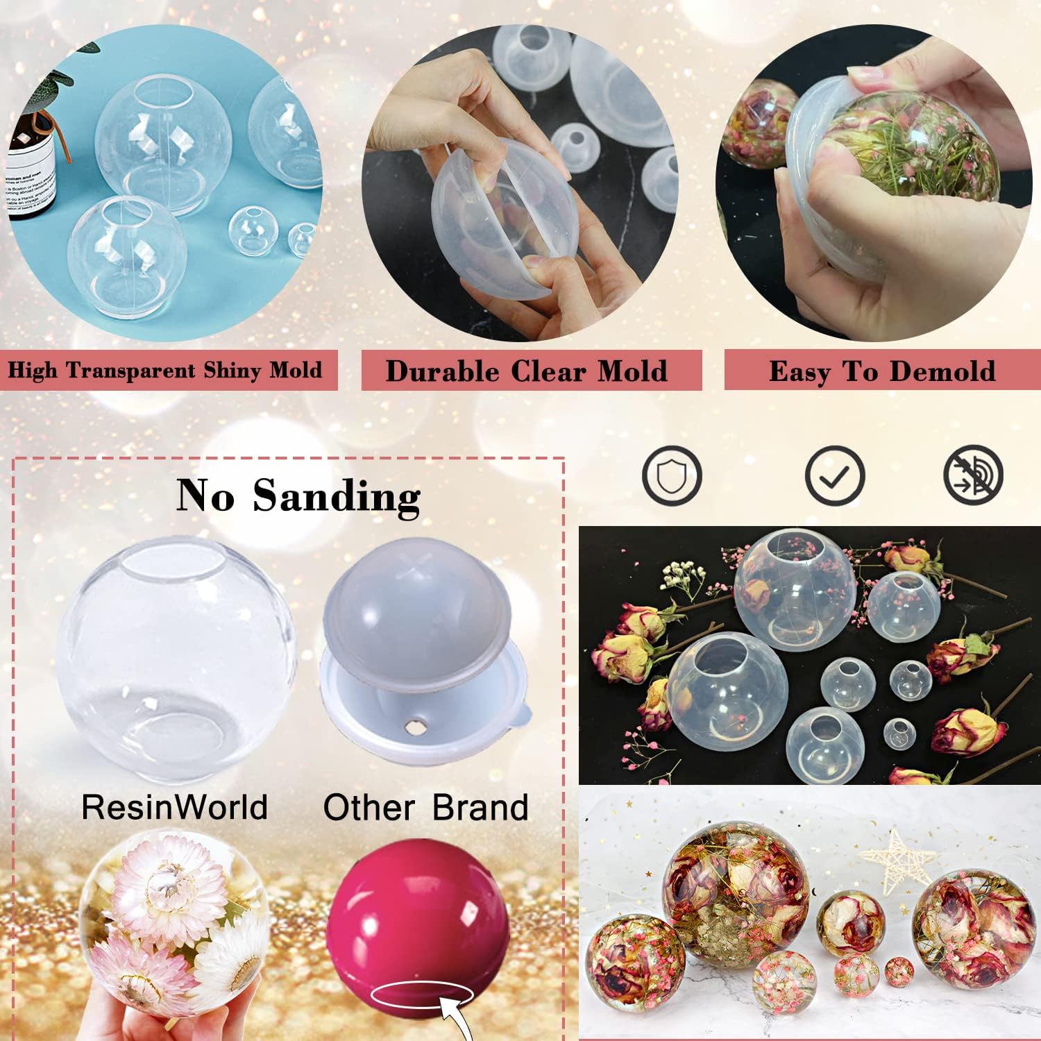 Silicone Sphere Molds - Set of 7 - Craft Resin US