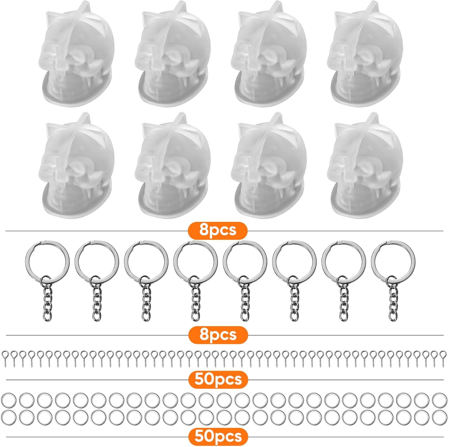 Skull Keychain Molds - Set of 8 - Craft Resin US
