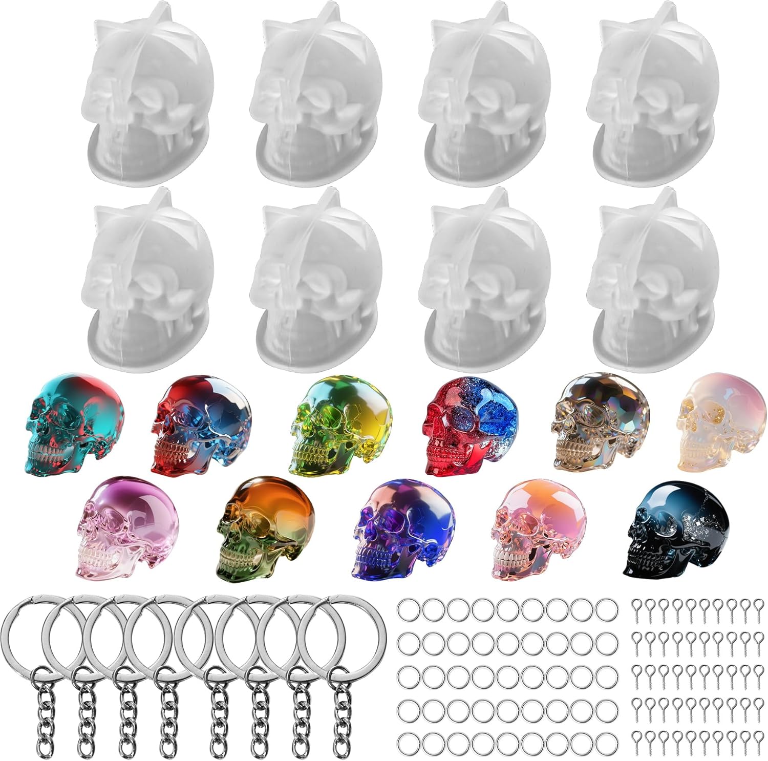 Skull Keychain Molds - Set of 8 - Craft Resin US
