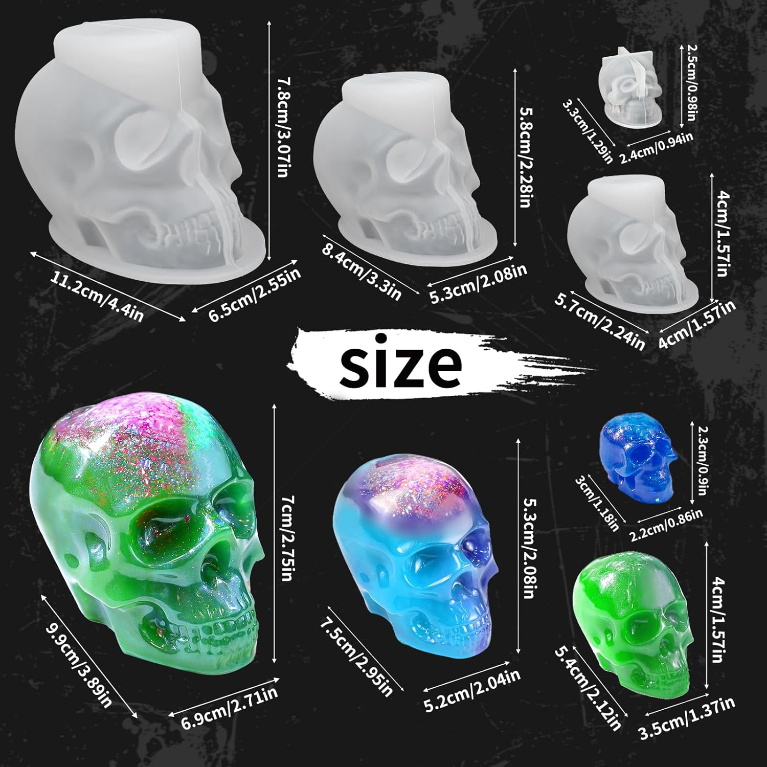 Skull Molds for Resin - set of 7 - Craft Resin US
