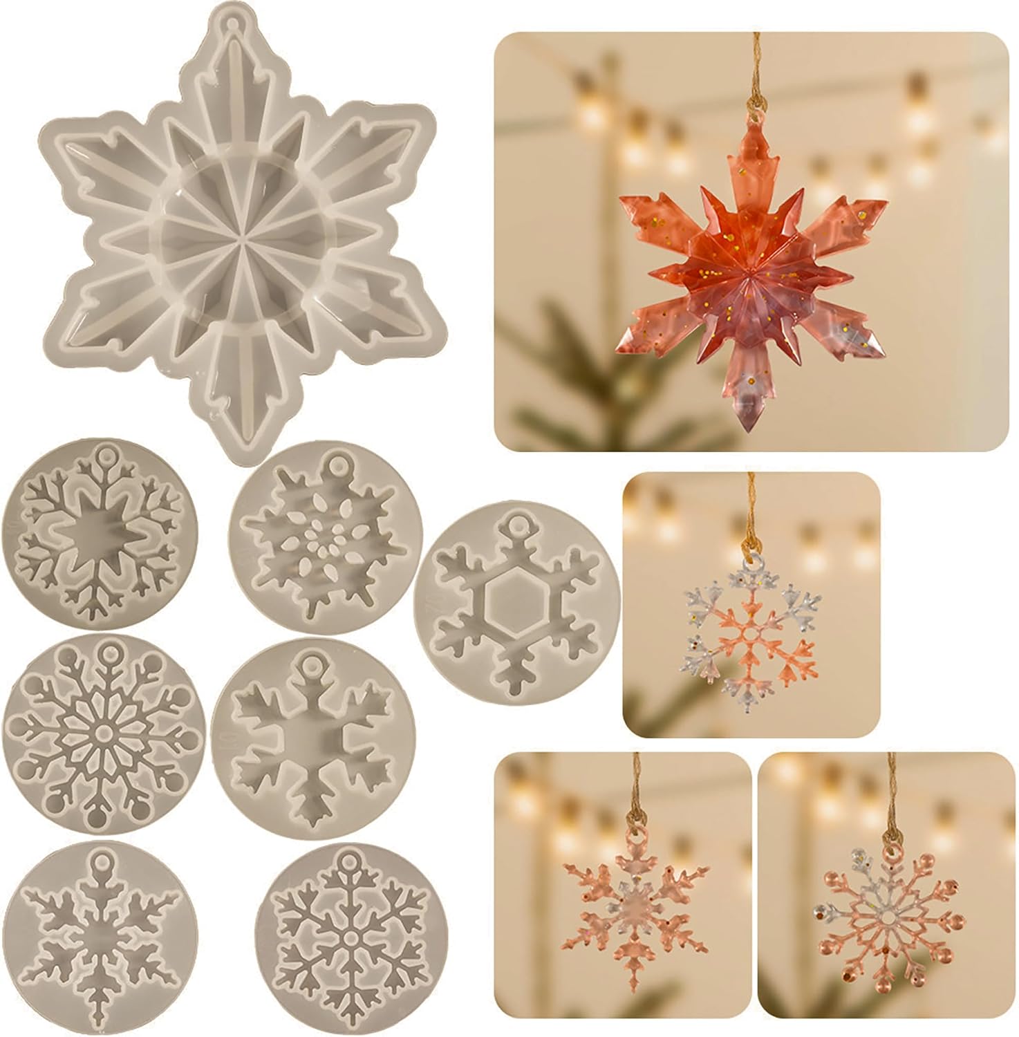 Snowflake Coaster Resin Mold - set of 8 - Craft Resin US