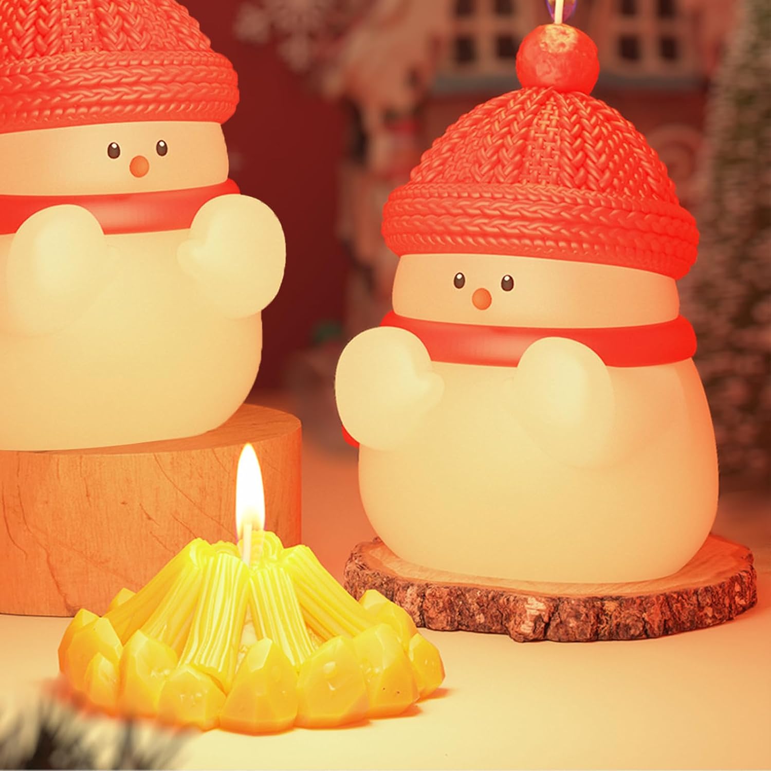 Snowman with Fire Candle Resin Molds - Craft Resin US