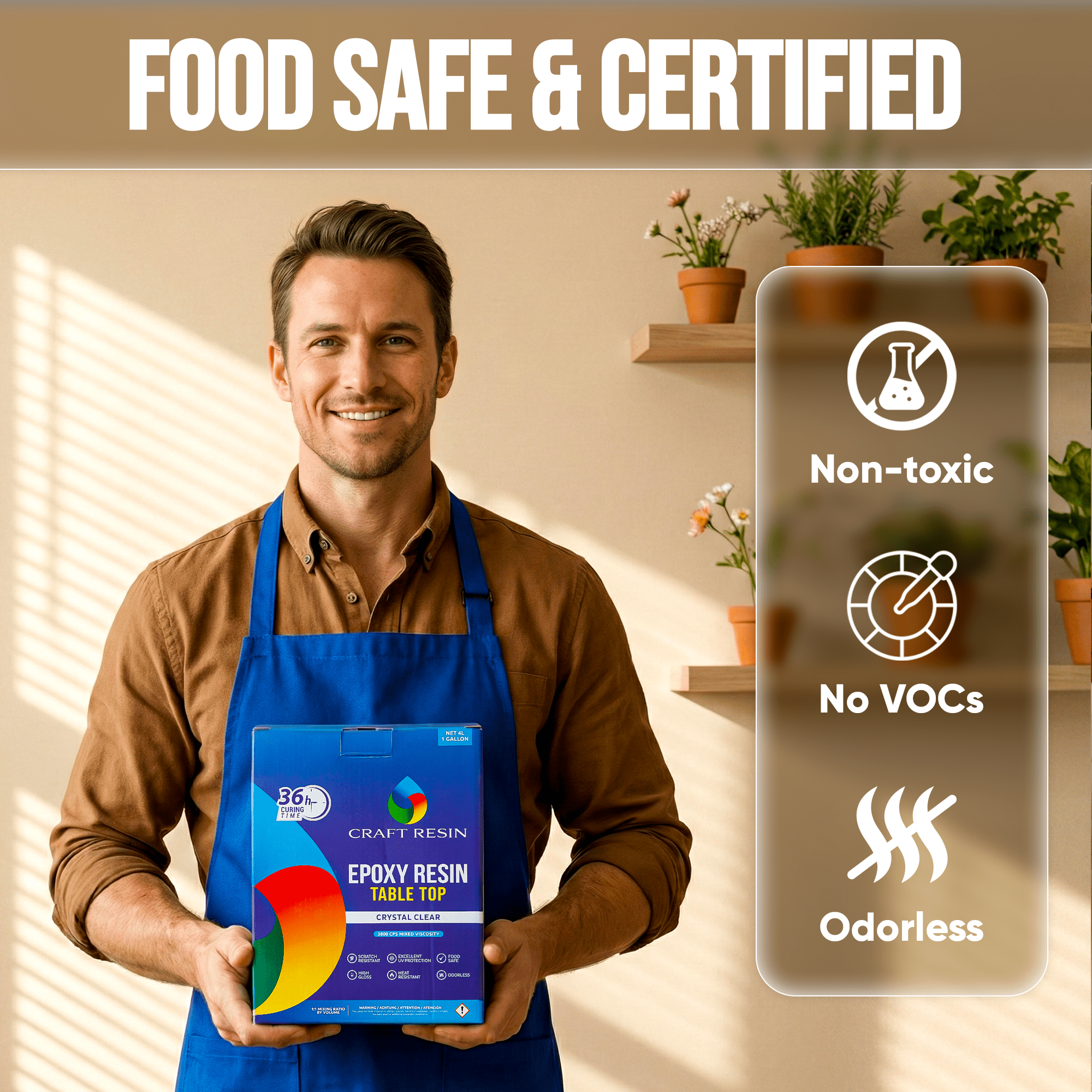 Table Top Epoxy Resin Kit — 2 Gallon (1:1) | Ultra - Clear, Self - Leveling, UV Resistant - Craft Resin US