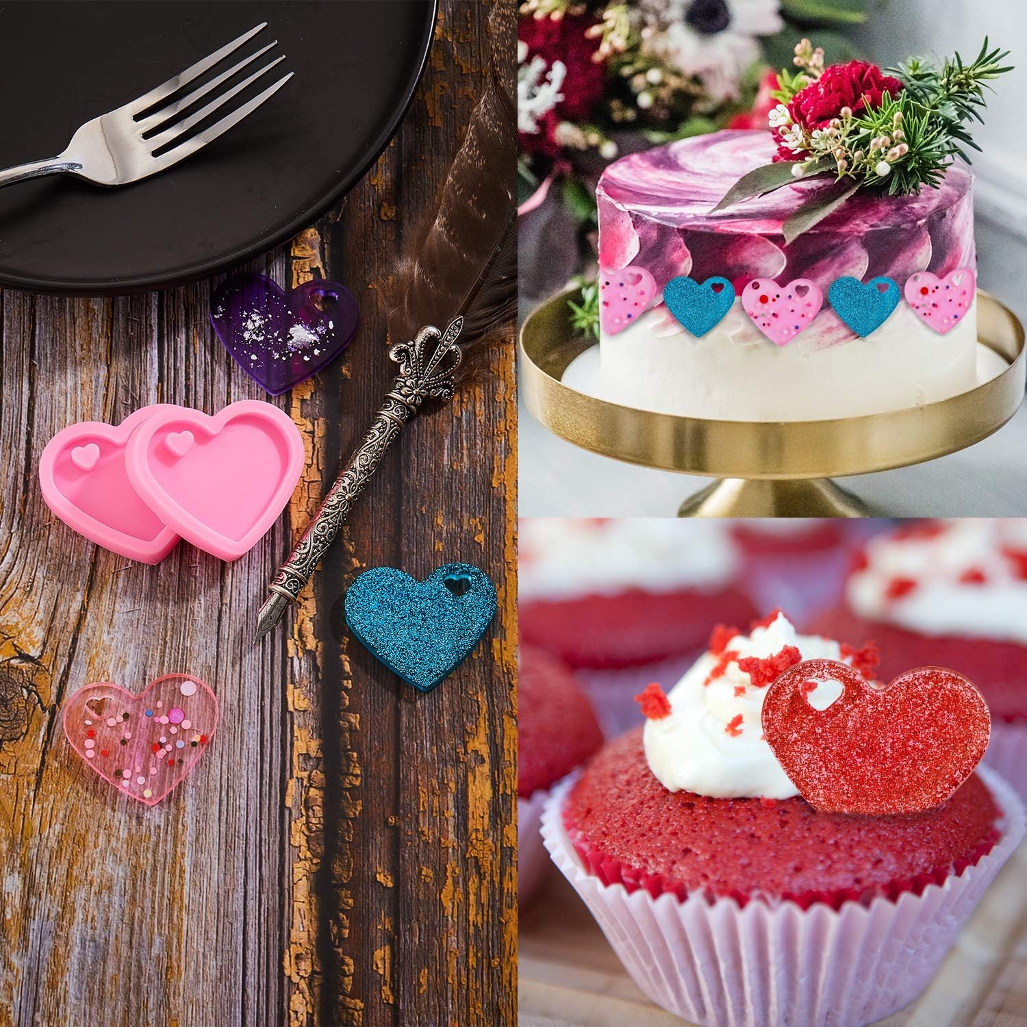 Valentine Heart Resin Keychain Molds - set of 4 - Craft Resin US