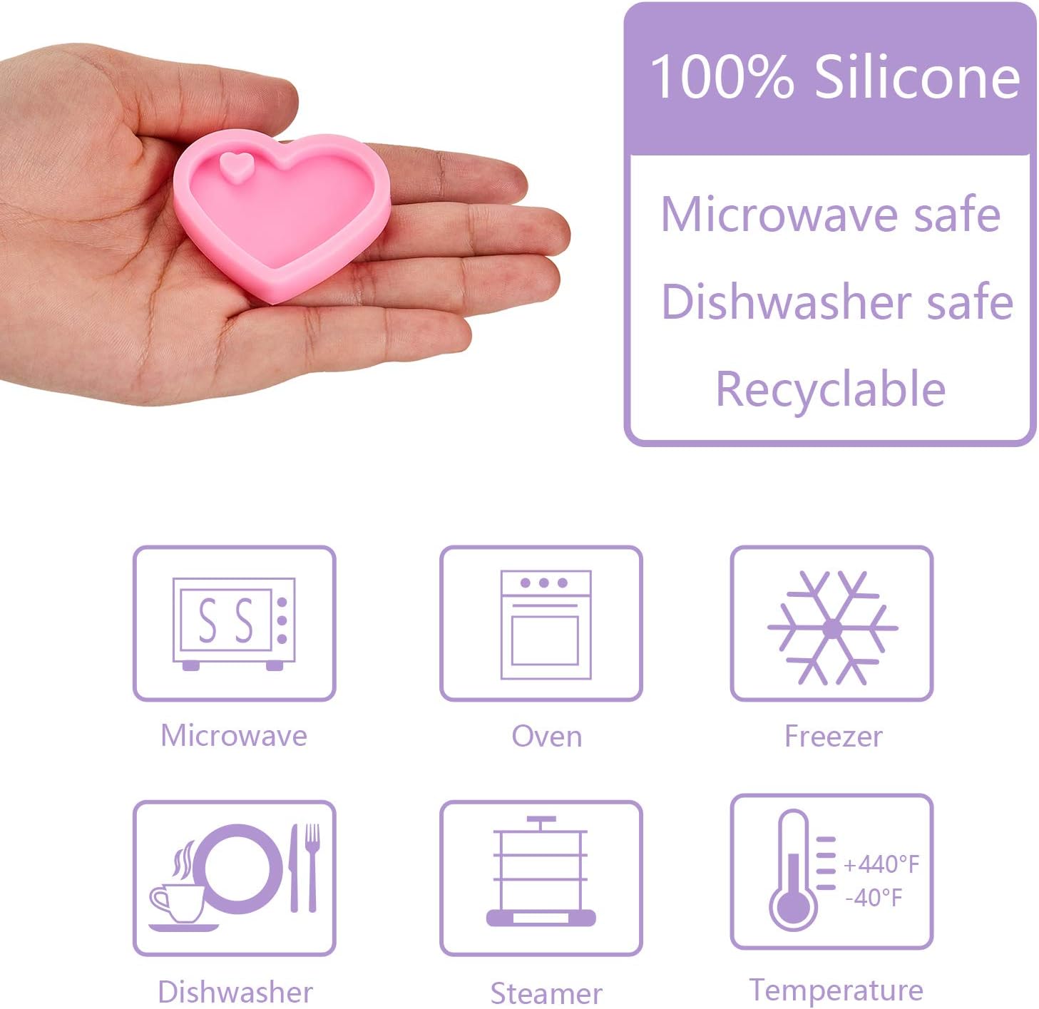 Valentine Heart Resin Keychain Molds - set of 4 - Craft Resin US