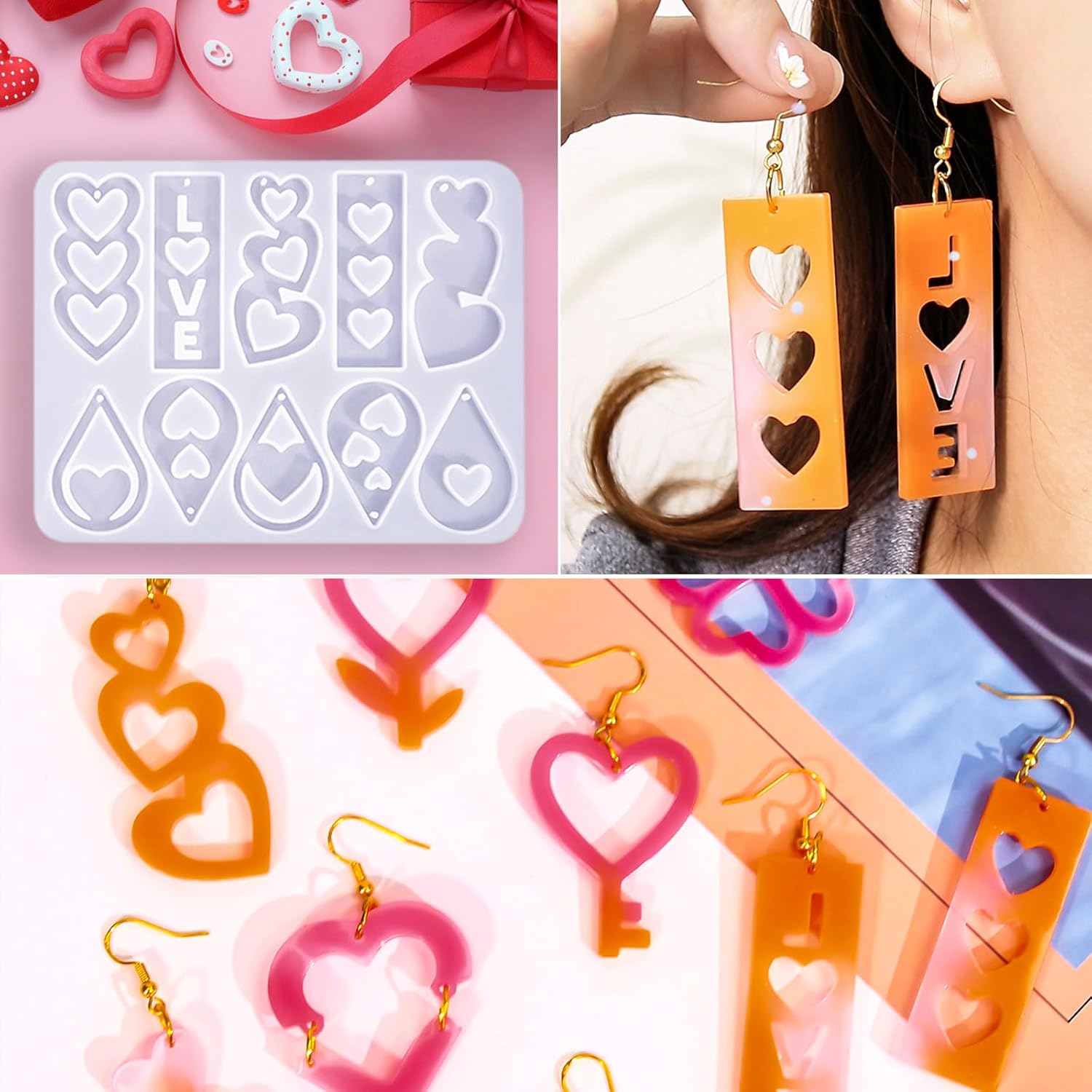 Valentine's Day Resin Earring Mold - 20 pairs - Craft Resin US