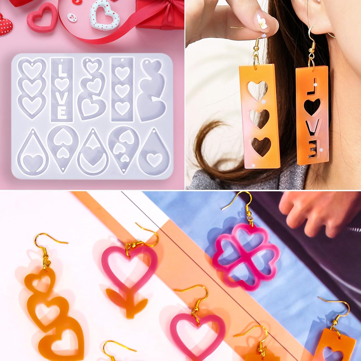 Valentine's Day Resin Earring Mold - 20 pairs - Craft Resin US