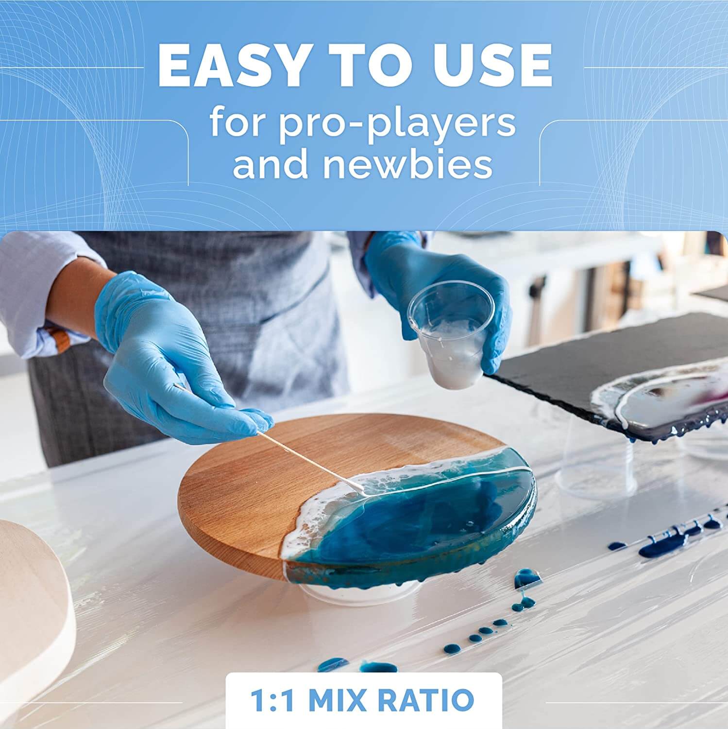 1.5 Gallon Epoxy Resin: Hard Epoxy Resin & Hardener: Free US